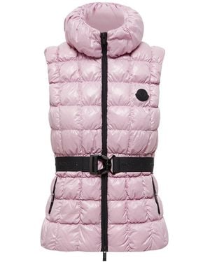 Moncler Emilion Square-Quilted Down Gilet - Pink