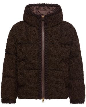 Moncler Moncler Cristallin Hooded Wool Blend Short Down Jacket - Brown