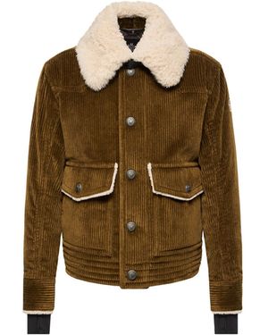Moncler Moncler Givrand Shearling-Trimmed Corduroy Short Down Jacket - Brown