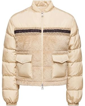 Moncler Moncler Achillee ボンバージャケット, レディース, ベージュ, サイズ - ナチュラル
