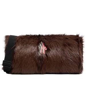 Moncler Moncler Shearling Handwarmer & Pouch - Brown