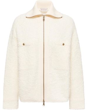 Moncler Moncler Tweed Zip-Up Shirt Jacket - White