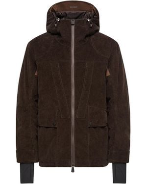 Moncler Moncler Airolo Corduroy Insulated Hooded Ski Jacket - Brown