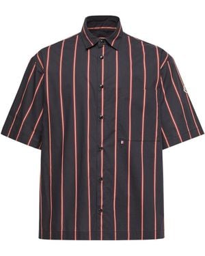 Moncler Moncler Striped Cotton Short Sleeve Shirt - Purple