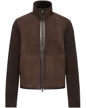 Moncler Moncler Wool Zip-Up Cardigan - Brown
