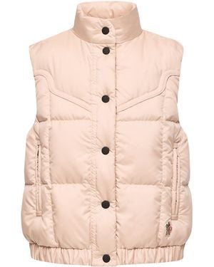 Moncler Moncler Doucy Square-Quilted Down Gilet - Pink