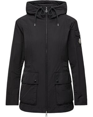 Moncler Vabre Hooded Parka Jacket in Black | Lyst Australia