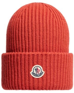 Moncler Wool & Cashmere Beanie - Red
