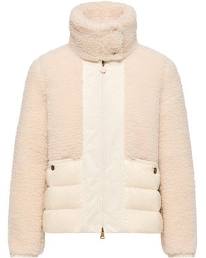 Moncler Moncler Glorieux Hooded Teddy Short Down Jacket - Natural