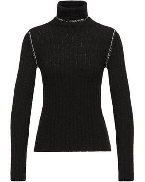 Moncler Moncler Wool Blend Polo Neck Sweater - Black