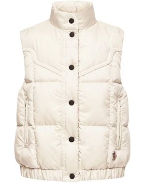 Moncler Moncler Doucy Square-Quilted Down Gilet - Natural