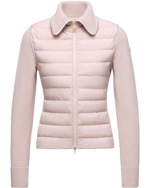 Moncler Moncler Padded Zip-Up Wool Cardigan - Pink