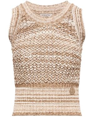 Moncler Moncler Striped Tank Top - Natural