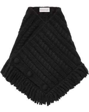 Moncler Moncler Cable Knit Alpaca Blend Neck Scarf - Black