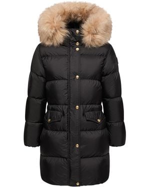 Moncler Moncler Aphroties Shearling Trimmed Hooded Long Down Parka Jacket - Black