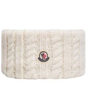 Moncler Moncler Cable Knit Alpaca Blend Headband - White