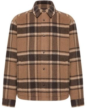 Moncler Moncler Check Wool Shirt Jacket - Brown