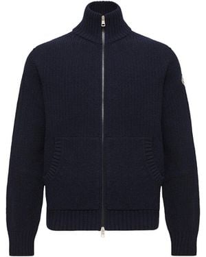 Moncler Moncler Wool & Cashmere Blend Cardigan - Blue