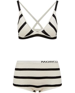 Moncler Moncler Striped Bouclé Bikini - White