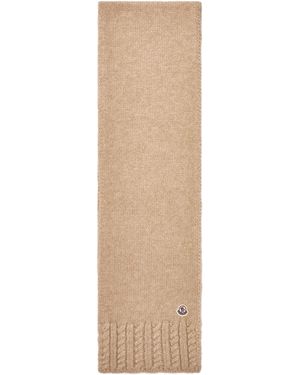 Moncler Moncler Alpaca Blend Knit Scarf - Natural