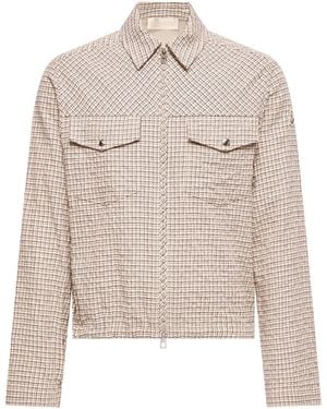 Moncler Moncler Micro Madras Flannel Shirt Jacket - Natural