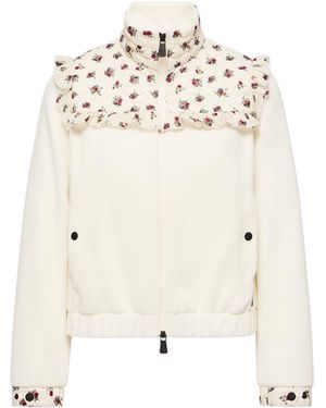 Moncler Moncler Polartec Floral Print Sweatshirt - White