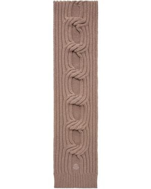 Moncler Moncler Chain Knit Wool & Cashmere Scarf - Brown