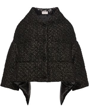 Moncler Moncler Wool Blend Tweed Cape - Black