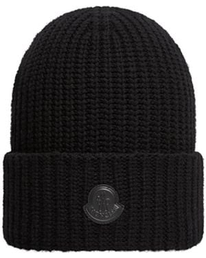 Moncler Moncler Wool & Cashmere Blend Beanie - Black