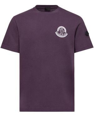 Moncler Moncler Logo Cotton Jersey T-Shirt - Purple