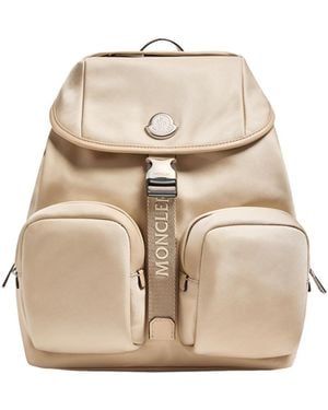 Moncler Moncler New Trick Metal Logo Backpack - Natural