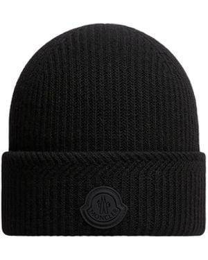 Moncler Moncler Cashmere Logo Beanie - Black