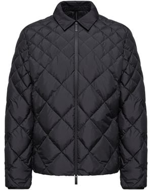 Moncler Moncler Atria Diamond-Quilted Down Shirt Jacket - Black