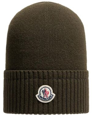 Moncler Moncler Wool & Cashmere Blend Knit Beanie - Green