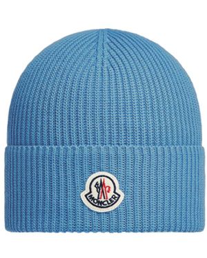 Moncler ニットキャップ - ブルー