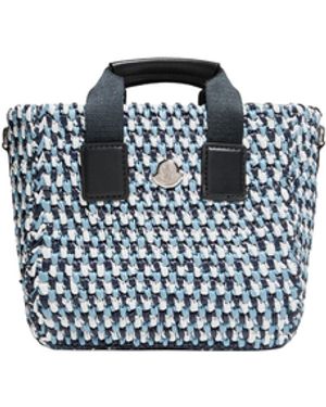 Moncler Moncler Micro Caradoc Raffia Tote Bag - Blue