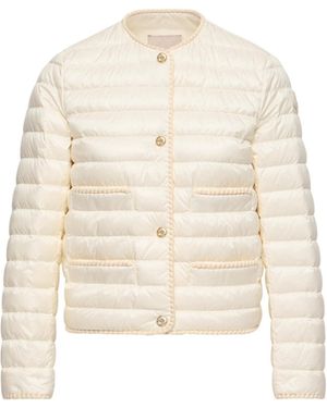 Moncler Moncler Circaete Braided Trim Short Down Jacket - Natural