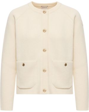 Moncler Moncler Wool & Cashmere Blend Cardigan - Natural