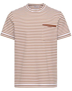 Moncler Moncler Striped Cotton T-Shirt - Pink