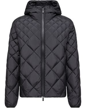 Moncler Moncler Merak Geometric-Quilted Hooded Short Down Jacket - Black