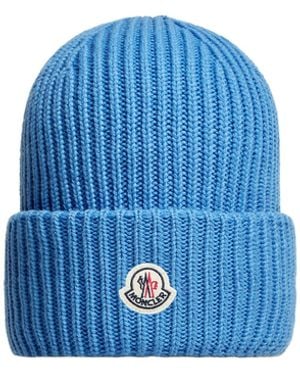Moncler Moncler Wool & Cashmere Beanie - Blue