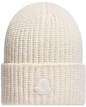 Moncler Moncler Wool & Cashmere Blend Beanie - Natural