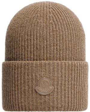 Moncler Moncler Wool & Cashmere Blend Beanie - Brown