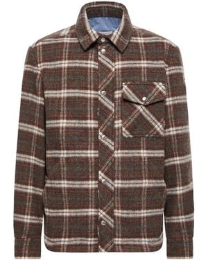 Moncler Moncler Check Wool Shirt Jacket - Brown