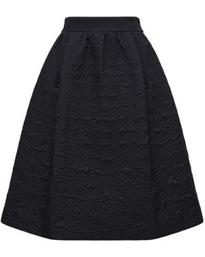 Moncler Moncler Leaf-Quilted Padded A-Line Skirt - Black