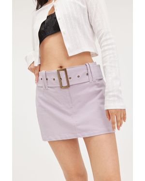 Monki Belted Mini Corduroy Skirt - Purple