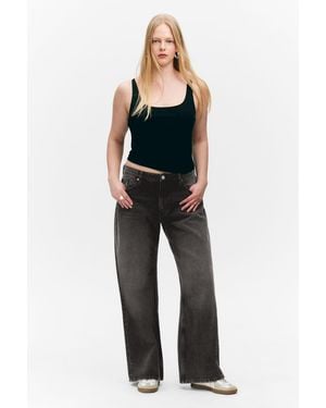 Monki Paz Mid Wide Jeans - Black