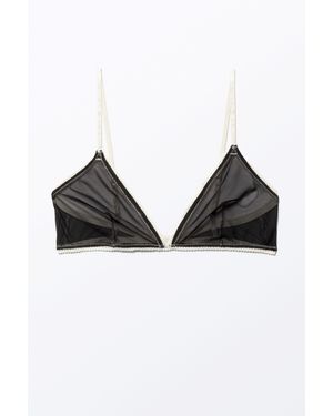 Monki Transparent Printed Mesh Bra - Black