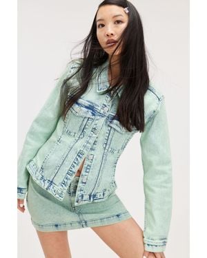 Monki Fitted Denim Jacket - Green