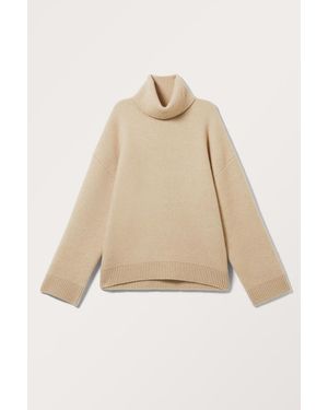 Monki Strickpullover Mit Rollkragen - Natur